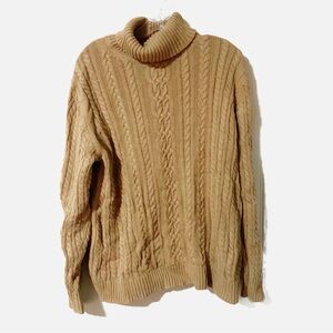 Amazon Essentials Tan Cable-knit Turtleneck Sweater